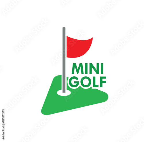 mini golf icon on white background	
