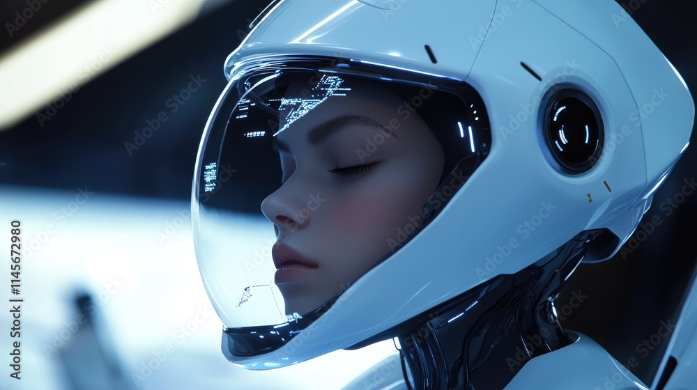 Futuristic AI Robot Portrait in High-Tech Environment Symbolizing Advanced Technology and Innovation Futuristic AI Robot Portrait in High-Tech Environment Symbolizing Advanced Technology and Innovation