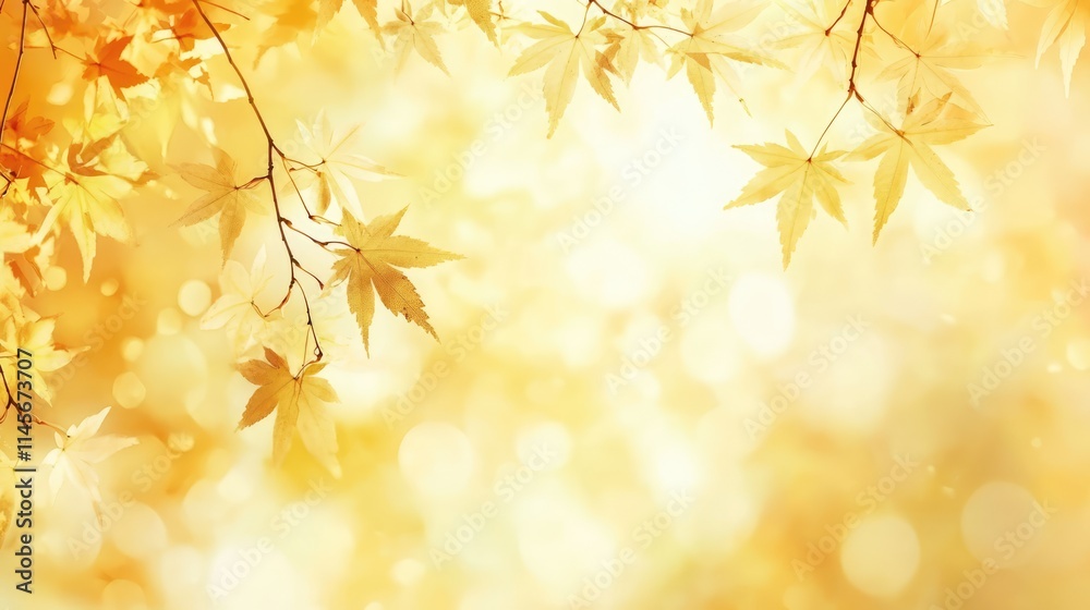 Golden autumn maple leaves glowing in soft light creating a serene seasonal background with a warm fall atmosphere and vibrant textures Golden autumn maple leaves glowing in soft light creating a serene seasonal background with a warm fall atmosphere and vibrant textures