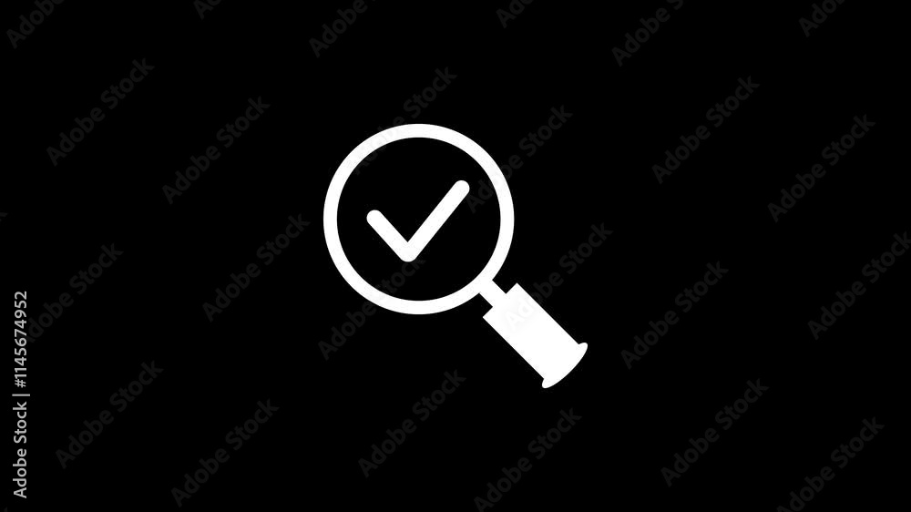 Search Icon with Check Mark. Finding Correct or Approved Results. Search Icon with Check Mark. Finding Correct or Approved Results.