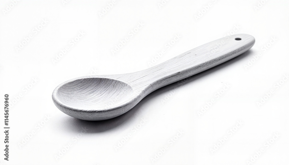 Wooden spoon on a white background showcasing simple kitchenware design and craftsmanship Wooden spoon on a white background showcasing simple kitchenware design and craftsmanship