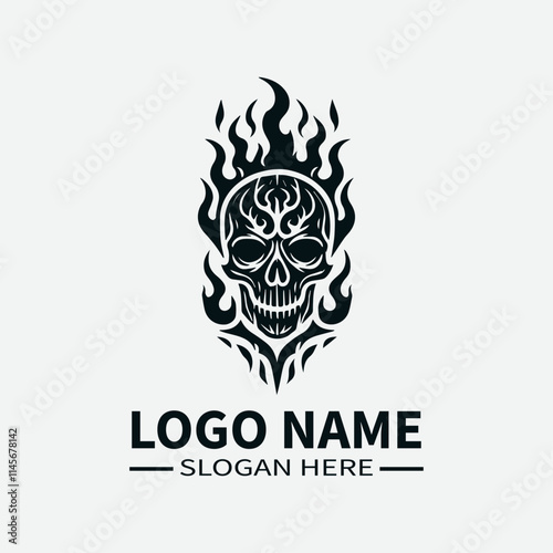 Tree of Life Skull Logo Design, Skull and Tree Symbol Logo, Life and Death Logo, Nature and Mortality Logo, Dark Fantasy Logo. 