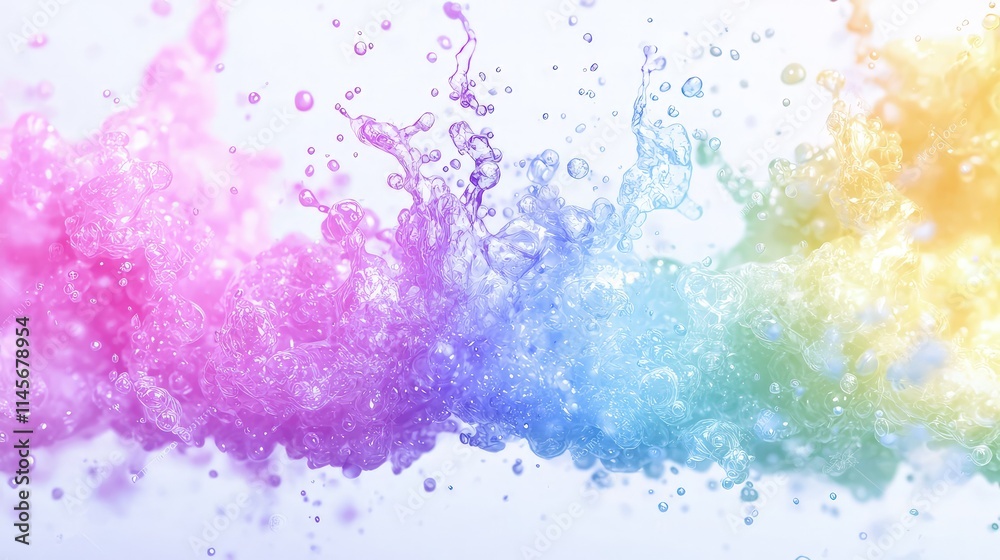 Obraz premium Rainbow colored water splash explosion.