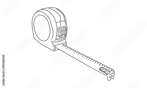 line art of measuring tape illustration