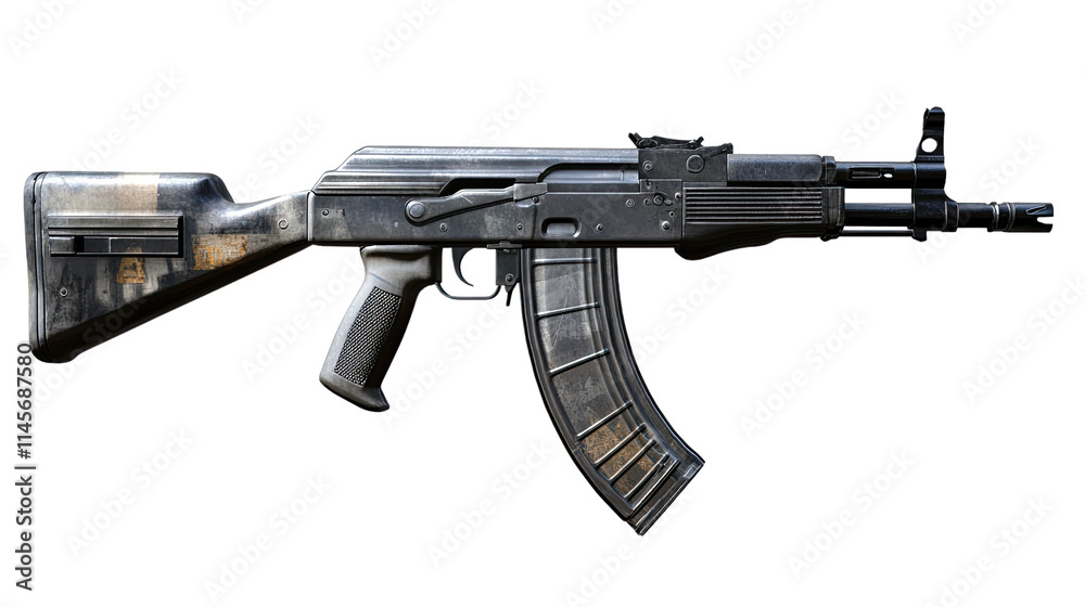 AK-47 Assault Rifle: Close-up Studio Shot AK-47 Assault Rifle: Close-up Studio Shot