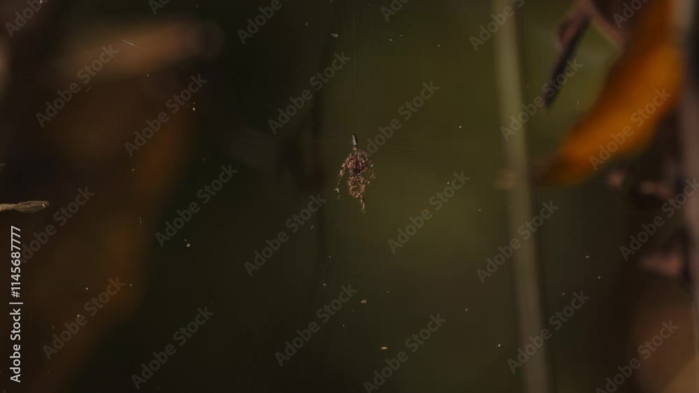 Suspended spider web in the flight path waiting for the next victim to get entangled in it Suspended spider web in the flight path waiting for the next victim to get entangled in it