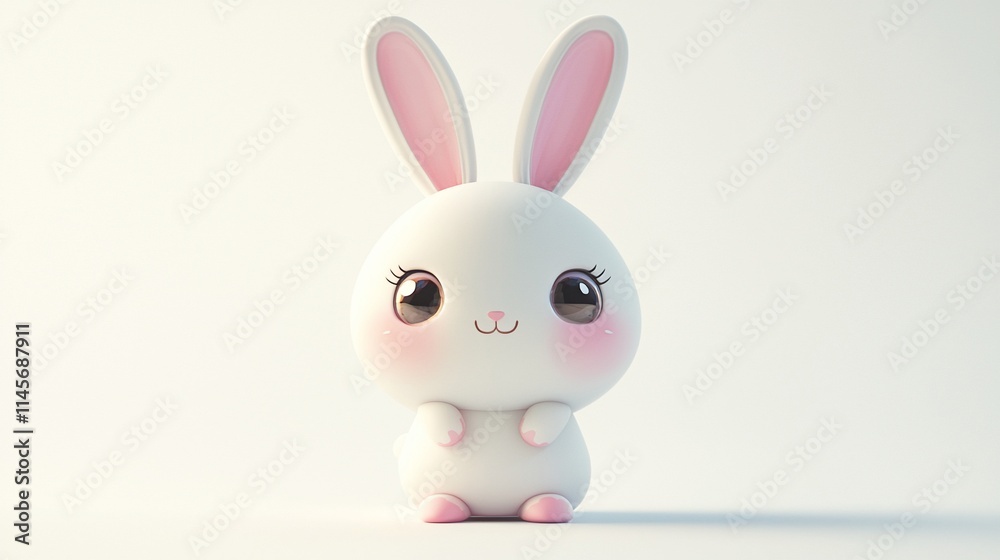 Adorable 3D rendering of a cute white bunny rabbit. Adorable 3D rendering of a cute white bunny rabbit.