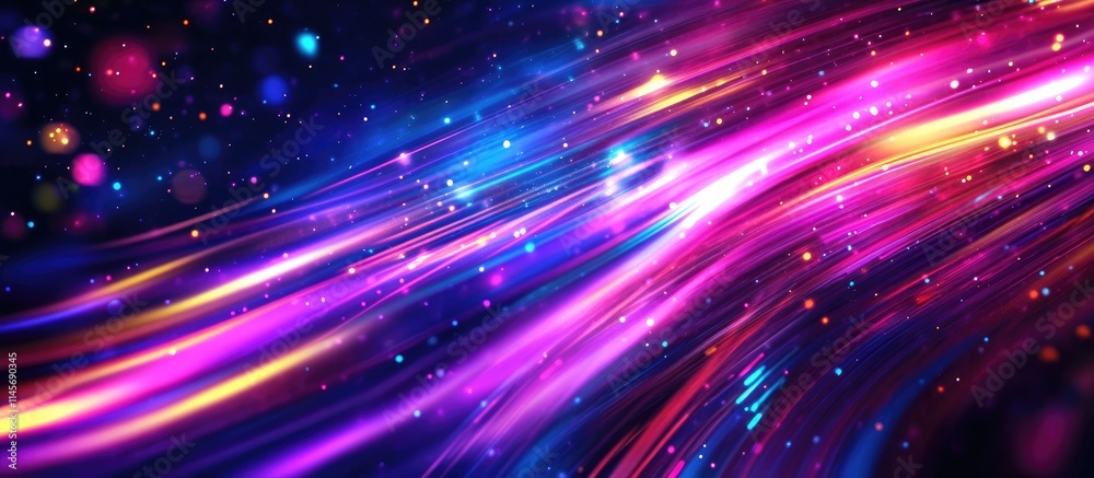 Fototapeta premium Vibrant Abstract Motion Blur Background with Dynamic Light Trails in Urban Theme and Colorful Visualization Effects