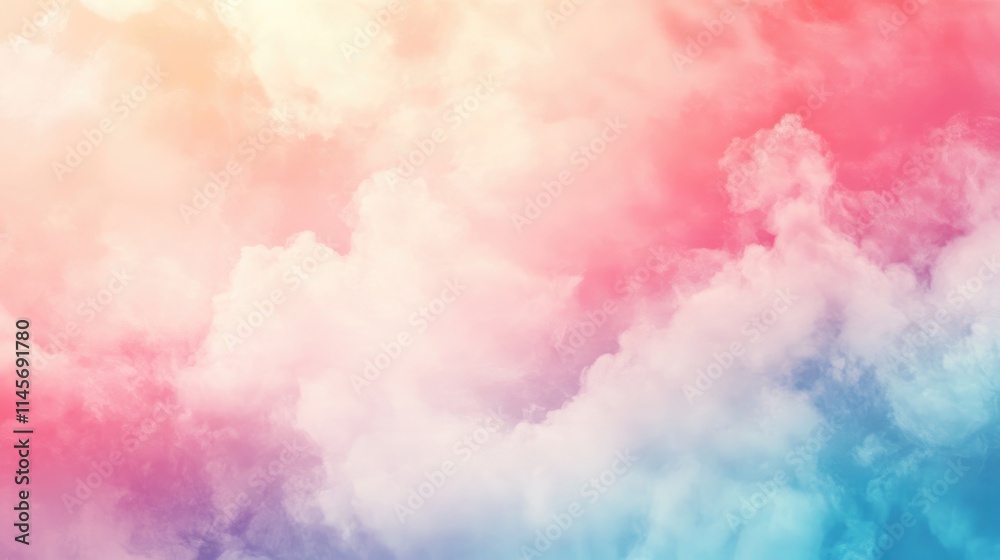 Whimsical abstract clouds in pastel hues with a dreamy gradient sky background perfect for design and wallpaper applications. Whimsical abstract clouds in pastel hues with a dreamy gradient sky background perfect for design and wallpaper applications.