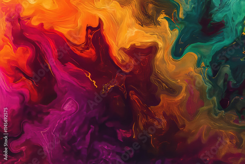 Vibrant Fluctus Clouds: Dynamic Abstract Painting