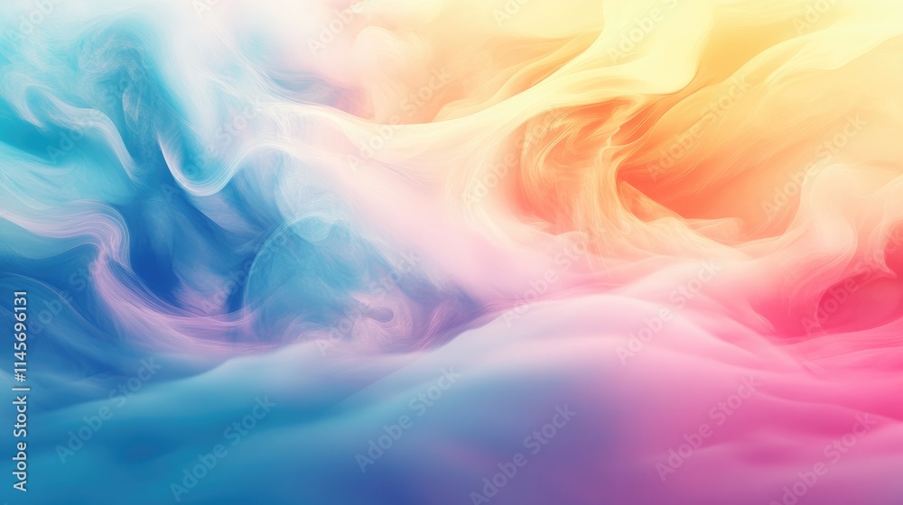 Colorful ethereal cloud background with soft gradients ideal for calming visuals and creative design projects in travel or wellness themes