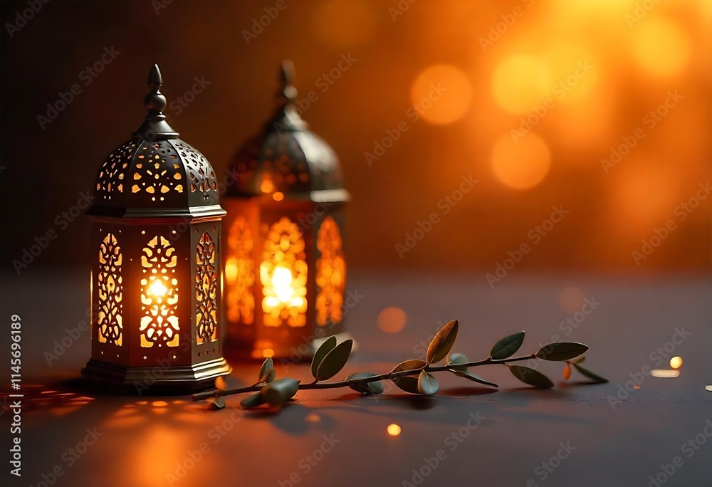 Ramadan Lanterns with Bokeh and Branch
Ramadan Lanterns with Bokeh and Branch