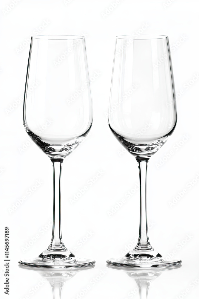Pair of champagne glasses on white background Pair of champagne glasses on white background