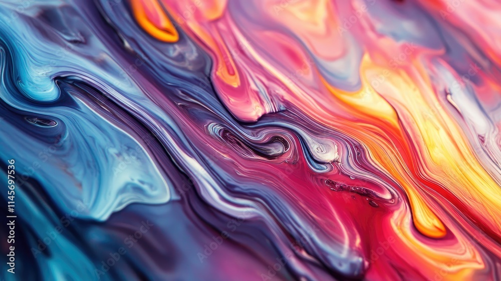 Naklejka premium Colorful abstract swirl design with vibrant hues creating a visually striking background perfect for artistic and creative projects.