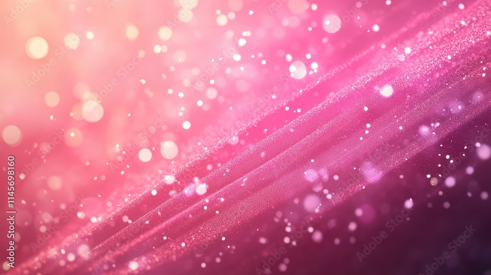 Obraz premium Abstract pink background with shimmering particles and soft gradients creating a dreamy and romantic atmosphere for various design projects.