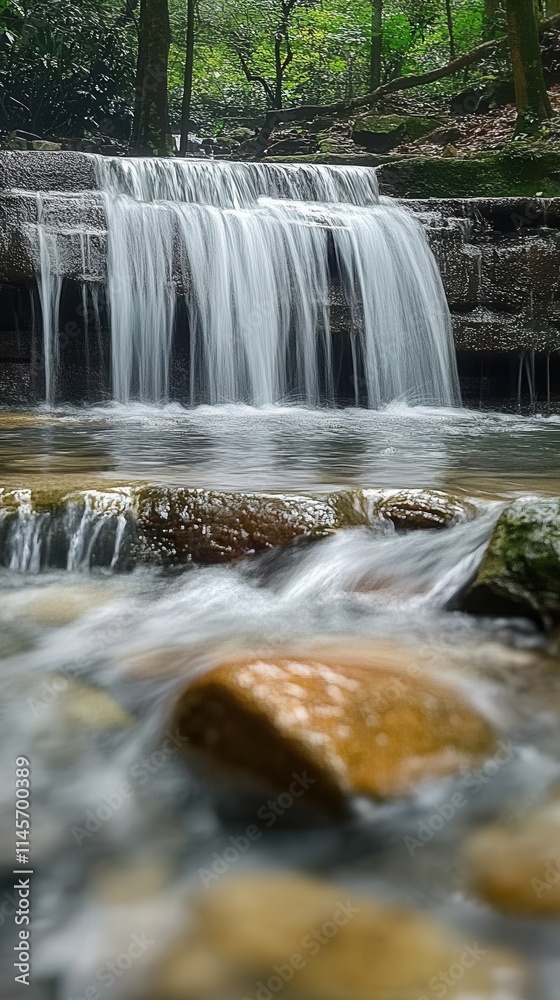 Fototapeta premium Waterfalls formed by mountain streams