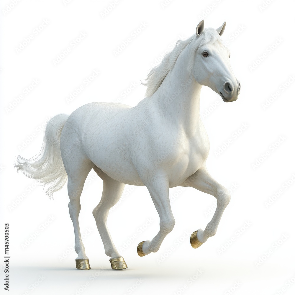3D horse close-up stock image, isolated on a white background 3D horse close-up stock image, isolated on a white background