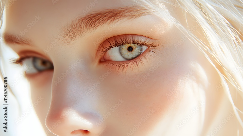 Fototapeta premium Close up of a young womans eye and face