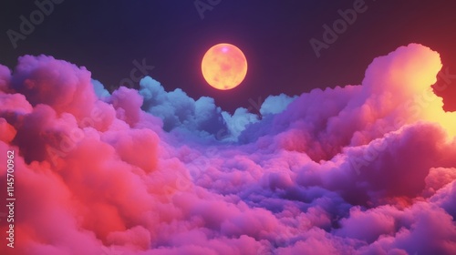 moon and clouds in the night