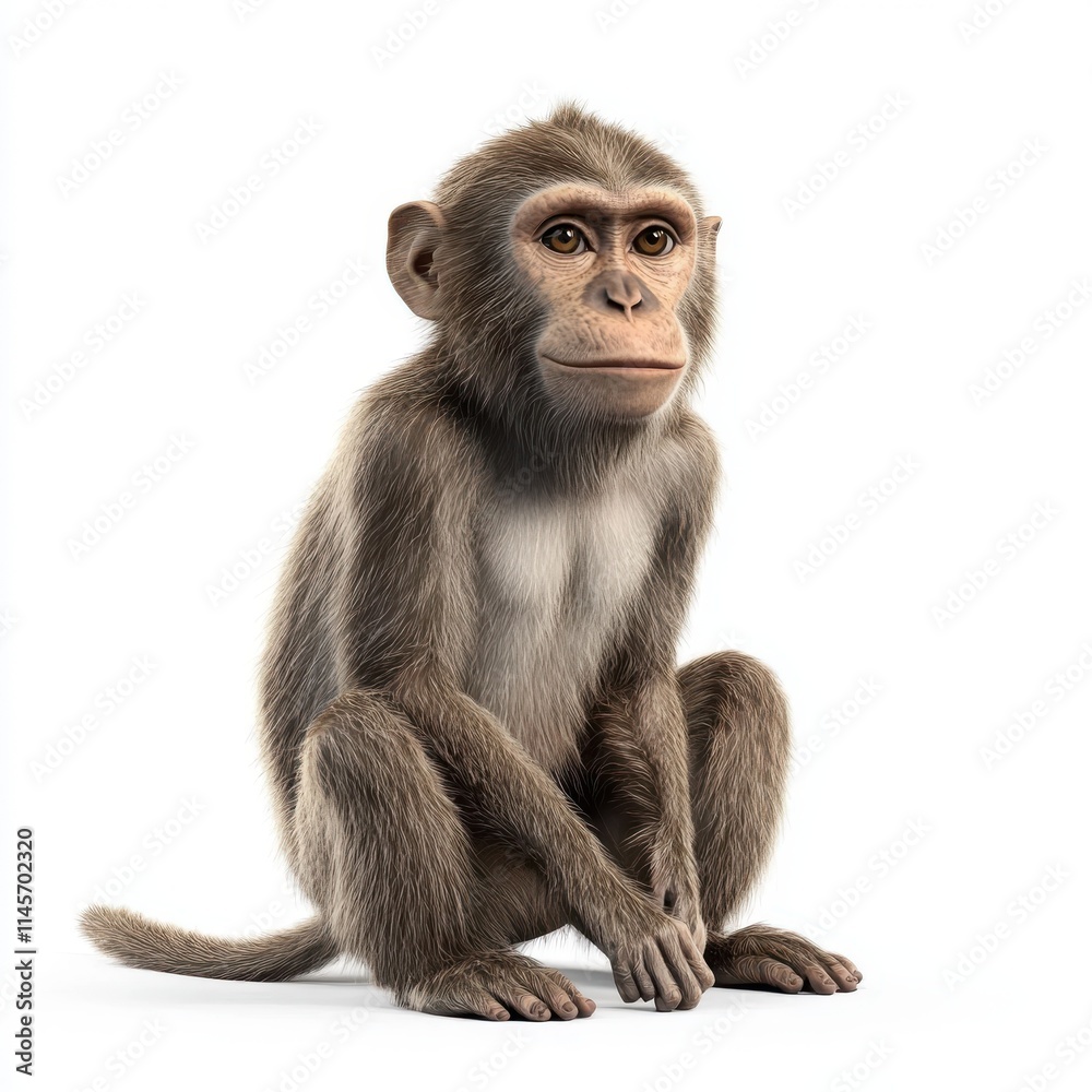 3D Monkey Isolated and White Background 3D Monkey Isolated and White Background