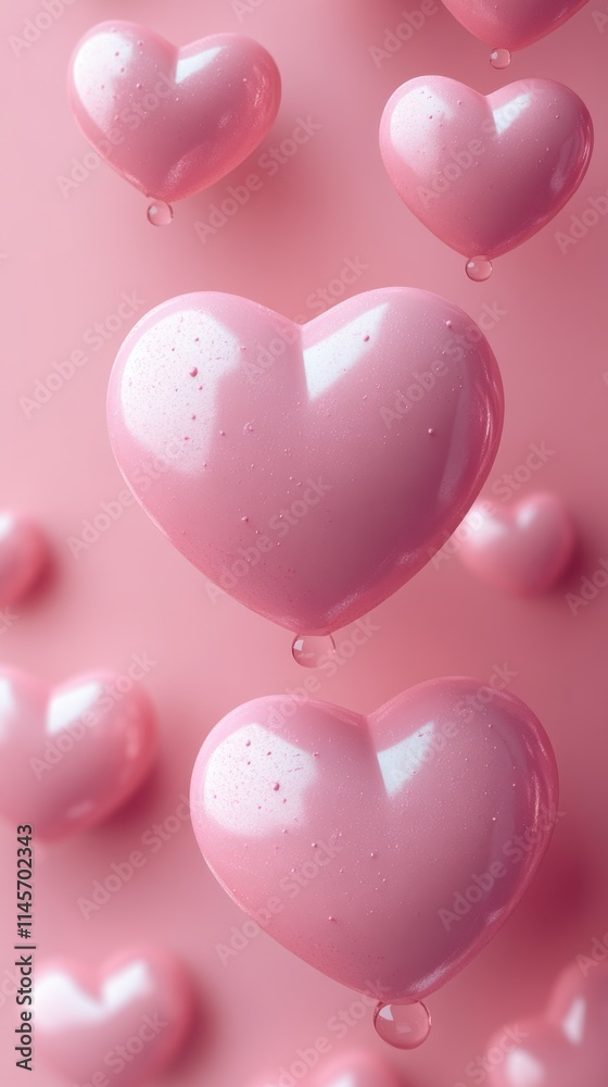 Pink heart pattern and pink background Pink heart pattern and pink background