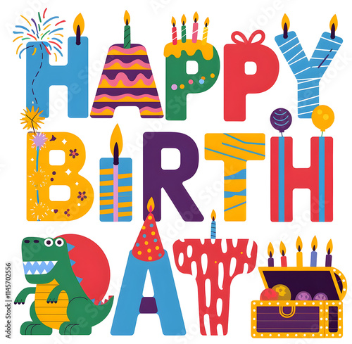 Designing the 'Happy Birthday' letters in various cool ways.