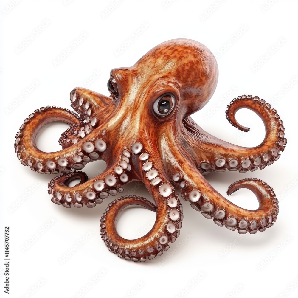 3D Octopus Isolated and White Background 3D Octopus Isolated and White Background