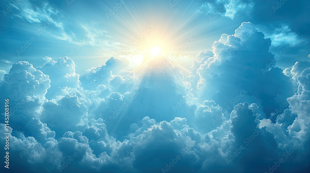 Abstract clouds and sky with sunlight represent belief, faith, and spiritual religion, symbolizing peace and worship. Abstract clouds and sky with sunlight represent belief, faith, and spiritual religion, symbolizing peace and worship.