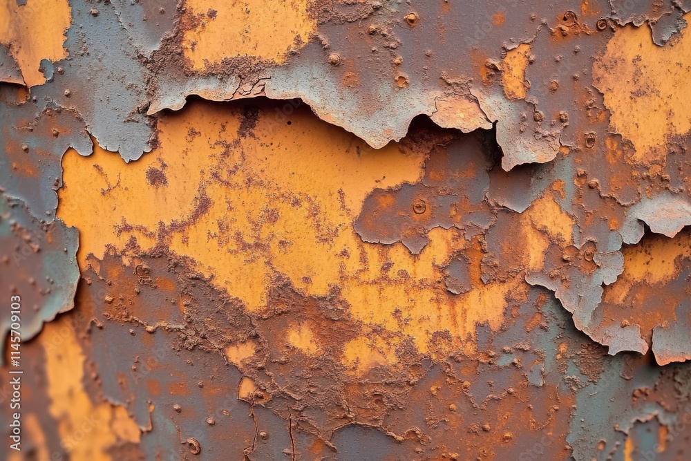 Fototapeta premium Illustration of Heavily Corroded Metal for Industrial Material Analysis and Educational Purposes