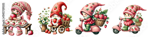 Strawberry and cute gnomes