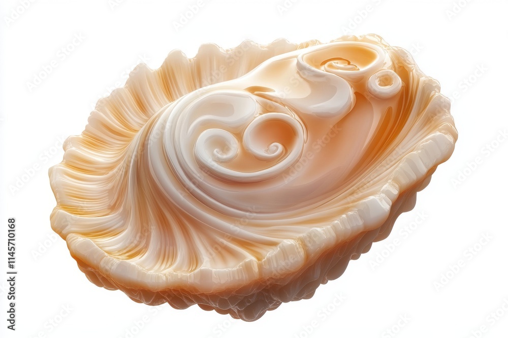 3D illustration of a Oyster, isolated on a white background 3D illustration of a Oyster, isolated on a white background
