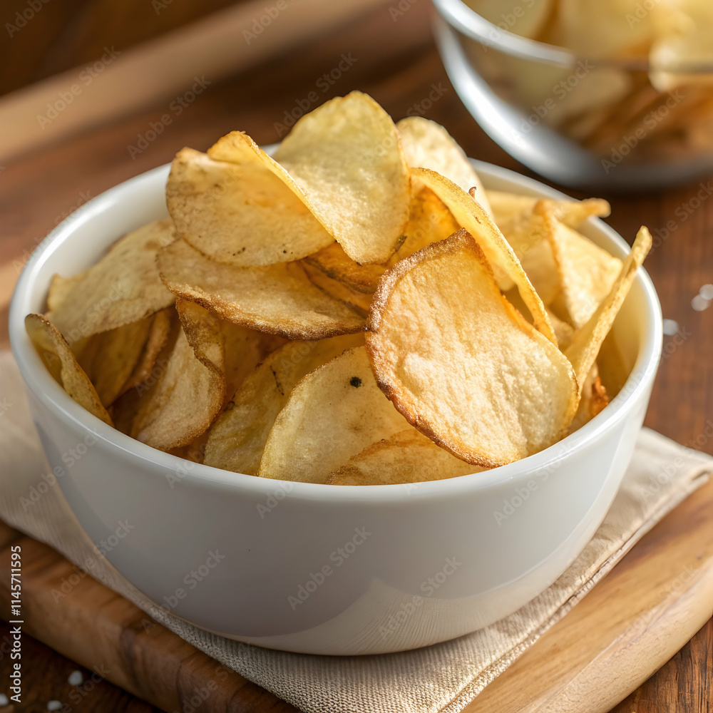 cassava chips in a bowl cassava chips in a bowl