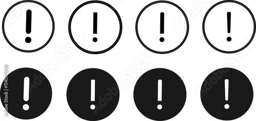 Caution alarm set, danger sign collection, attention vector icon, yellow, red and black fatal error message element
