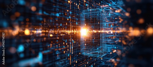 Wallpaper Mural Cyber Security Data Protection and Privacy Concept with Digital Technology Representation and Abstract Light Effects in Network Environment Torontodigital.ca