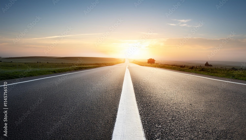 Fototapeta premium sunset on the road