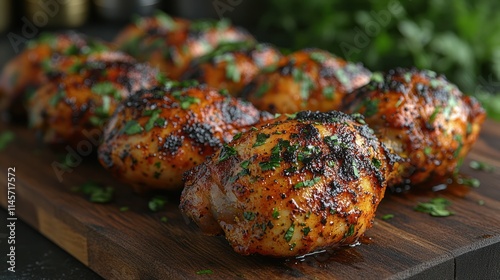 Wallpaper Mural Grilled chicken thighs garnished with herbs. Torontodigital.ca