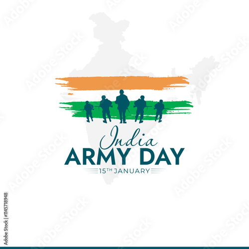 Indian army day. Amar jawan jyoti. Kargil vijay diwas. Martyrs day of indian army. Vector illustration of Indian army day. Silhouette of soldier saluting concept on military green background.