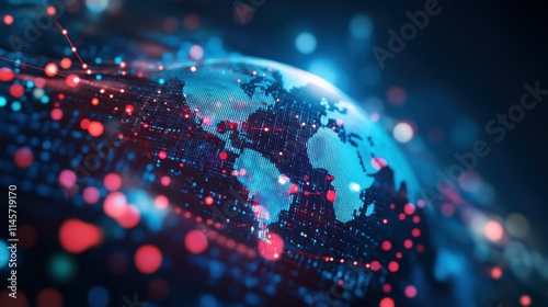 Wallpaper Mural Business and economic growth on global business network, Data analysis of financial and banking, Stock, AI, Technology and data connection, Security, Blockchain and Networking, Business strategy Torontodigital.ca