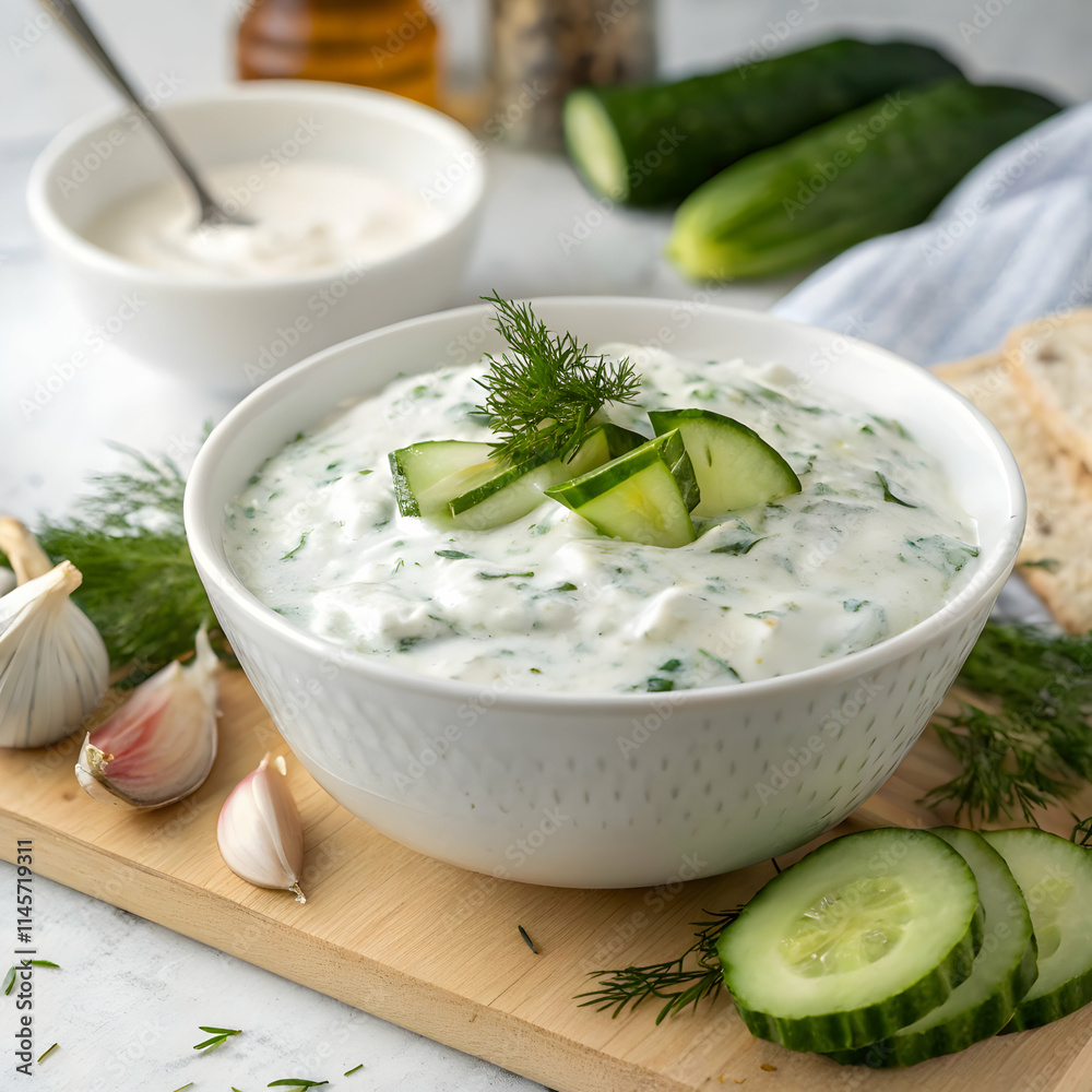 creamy Greek sauce made with yogurt cucumbers creamy Greek sauce made with yogurt cucumbers