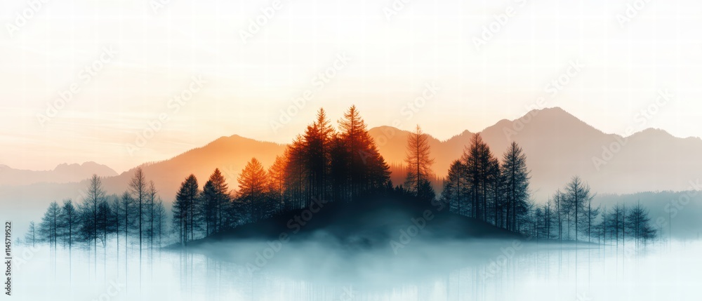 Fototapeta premium Serene Mountain Sunrise