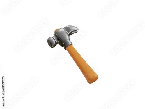 Hammer icon 3d render concept of Repair construction and maintenance icon vector illustration