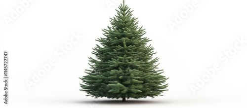 Realistic isolated Christmas tree on white background perfect for holiday-themed designs and seasonal decorations.