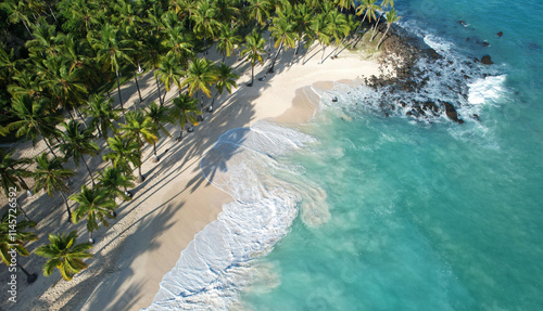Vertical view of beach at Mitsamiouli, Grande Comore, Comoros