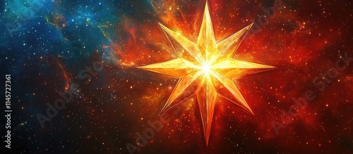 Wallpaper Mural Radiant Christmas Star Illuminating a Cosmic Background with Vibrant Colors and Mystical Energy Torontodigital.ca
