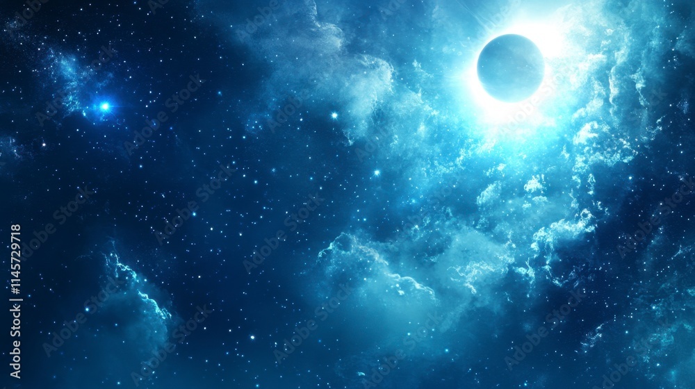 Obraz premium Cosmic Eclipse: Celestial Wonder in Deep Space