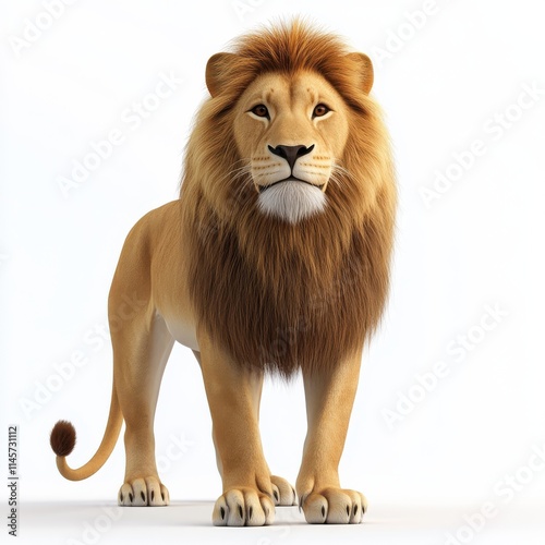 3D Lion Isolated and White Background photo