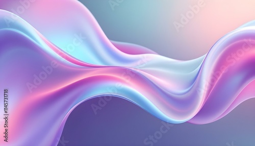 Wallpaper Mural fluid representation of iridescent holographic waves, shifting colors in motion, creating an enchanting and dynamic background. An abstract representation of a holographic metal blob Torontodigital.ca