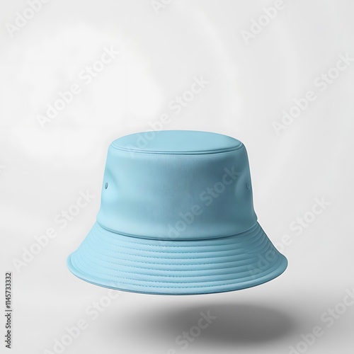 A Stylish Light Blue Bucket Hat on a White Background: Perfect for Summer