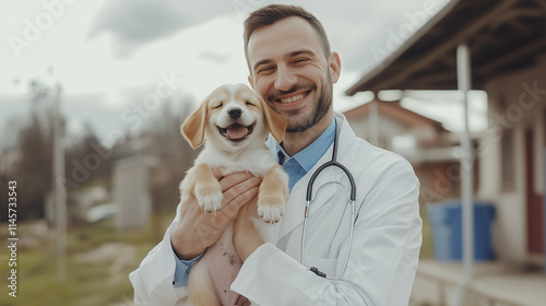 Smiling Veterinarian with A...