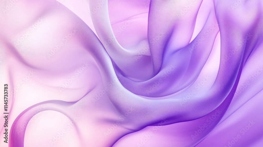 Obraz premium Elegant abstract swirl of violet purple satin silk fabric texture for luxury design projects and background use. Ideal for cards and banners.